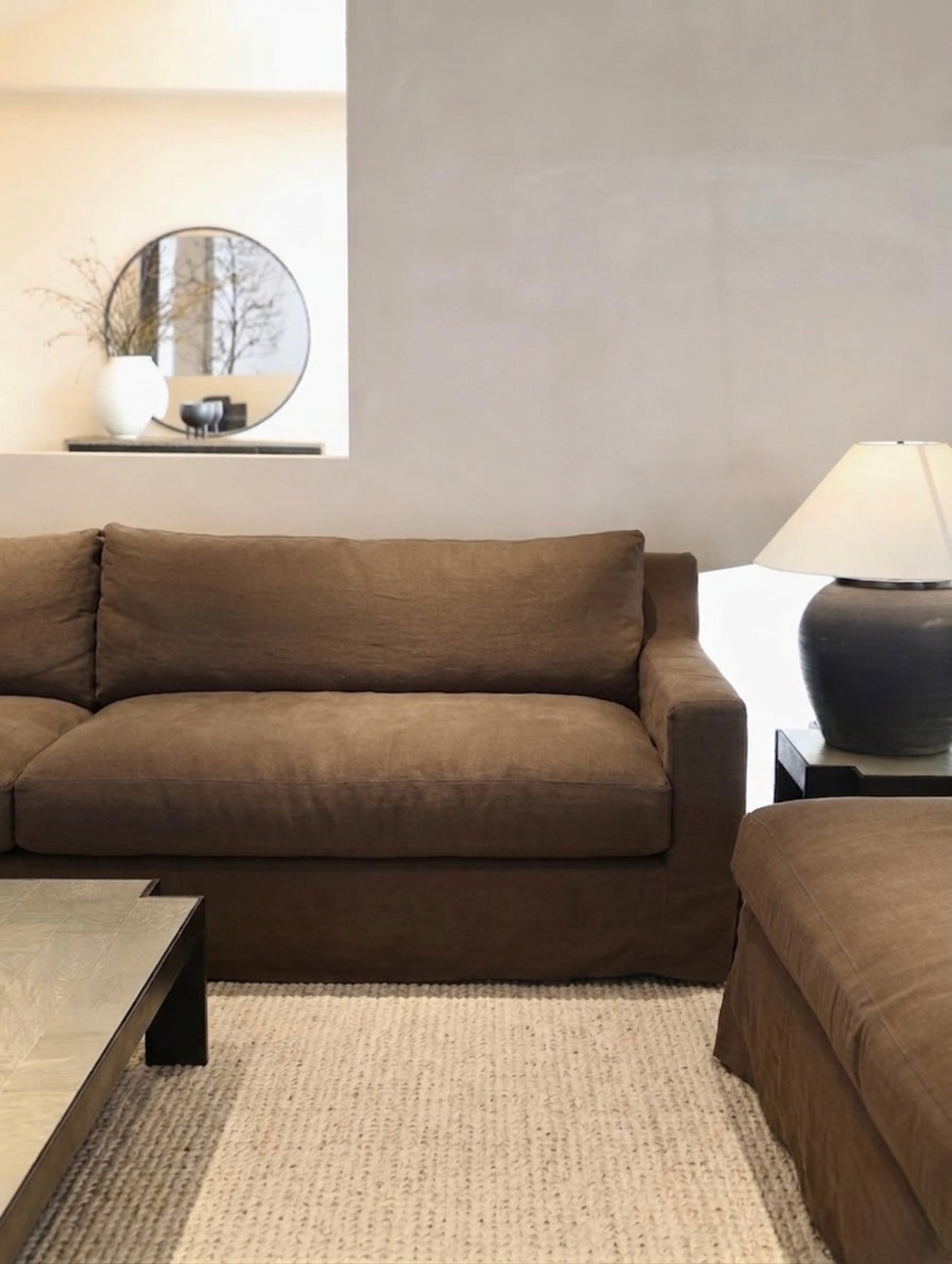 Cannes 100% Linen Slipcover Sofa