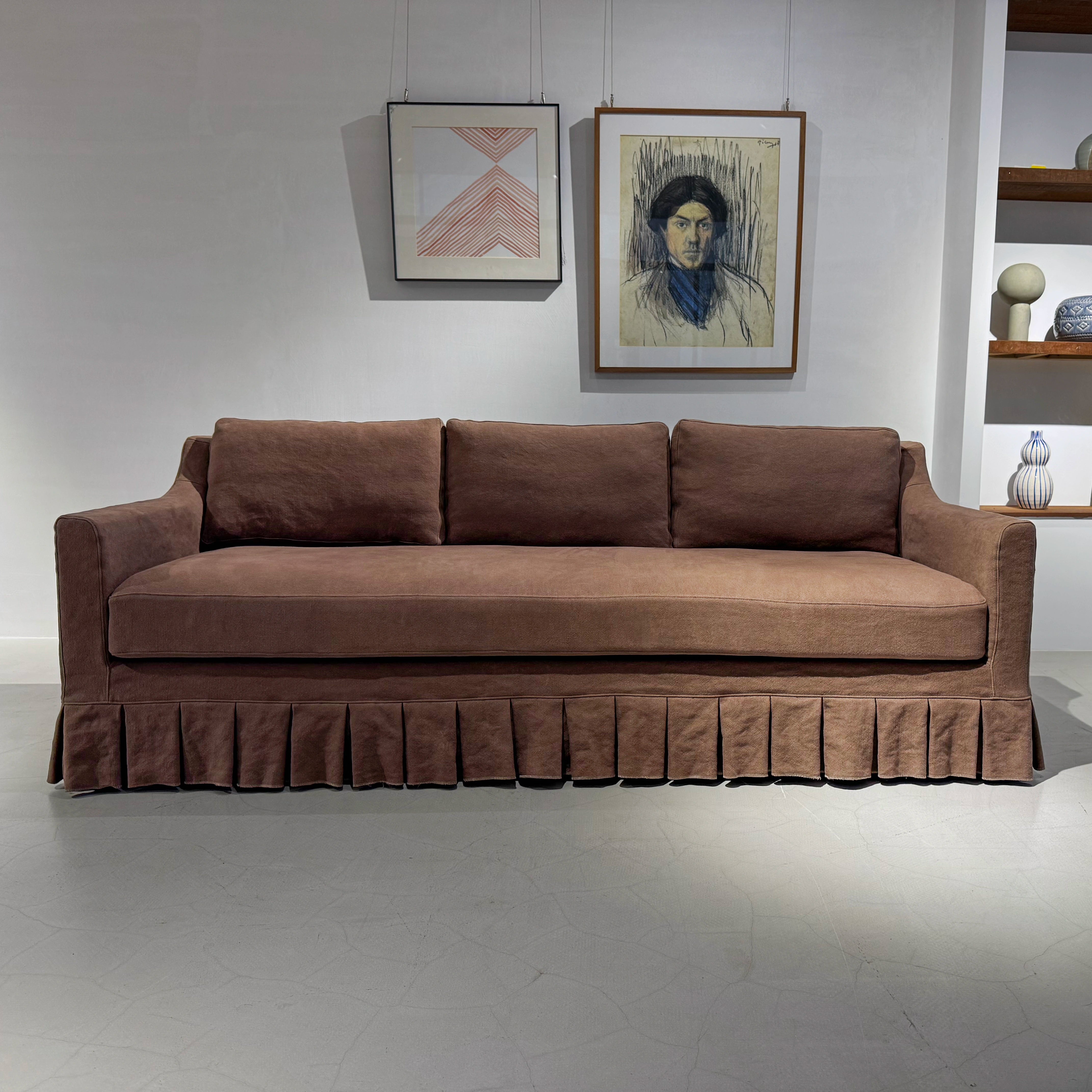 Chloe Linen Pleated Sofa