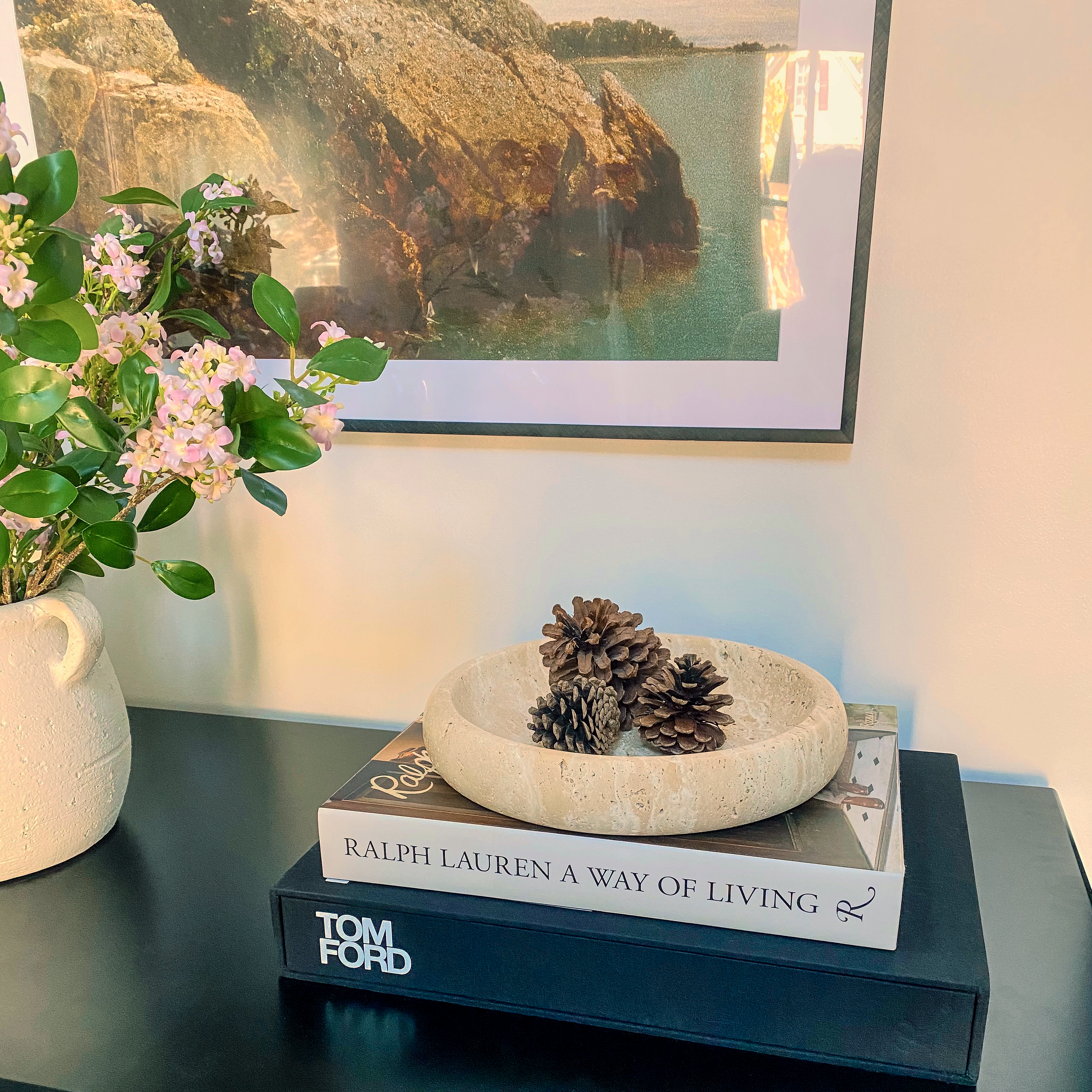 Travertine Round Tray