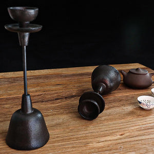 Hand-Forged Iron Candleholder Set