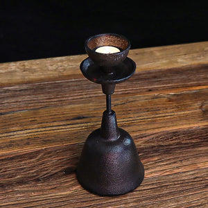 Hand-Forged Iron Candleholder Set