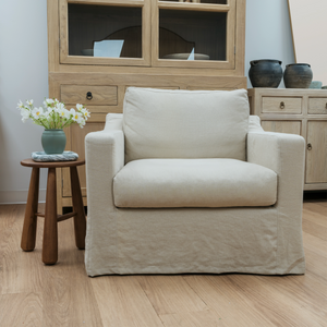 Cannes 100% Linen Slipcover Chair