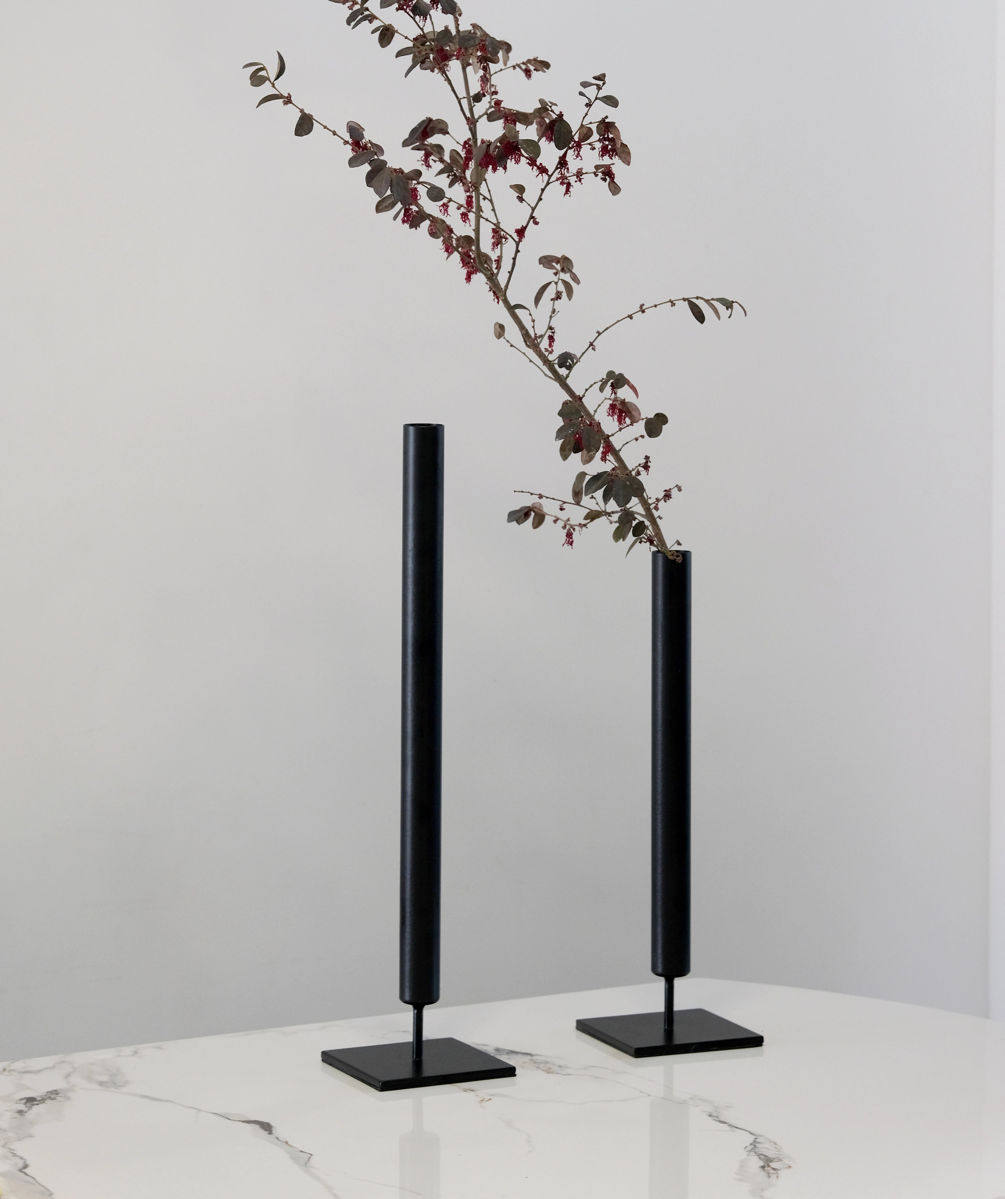 Cylindrical Metal Vase Set