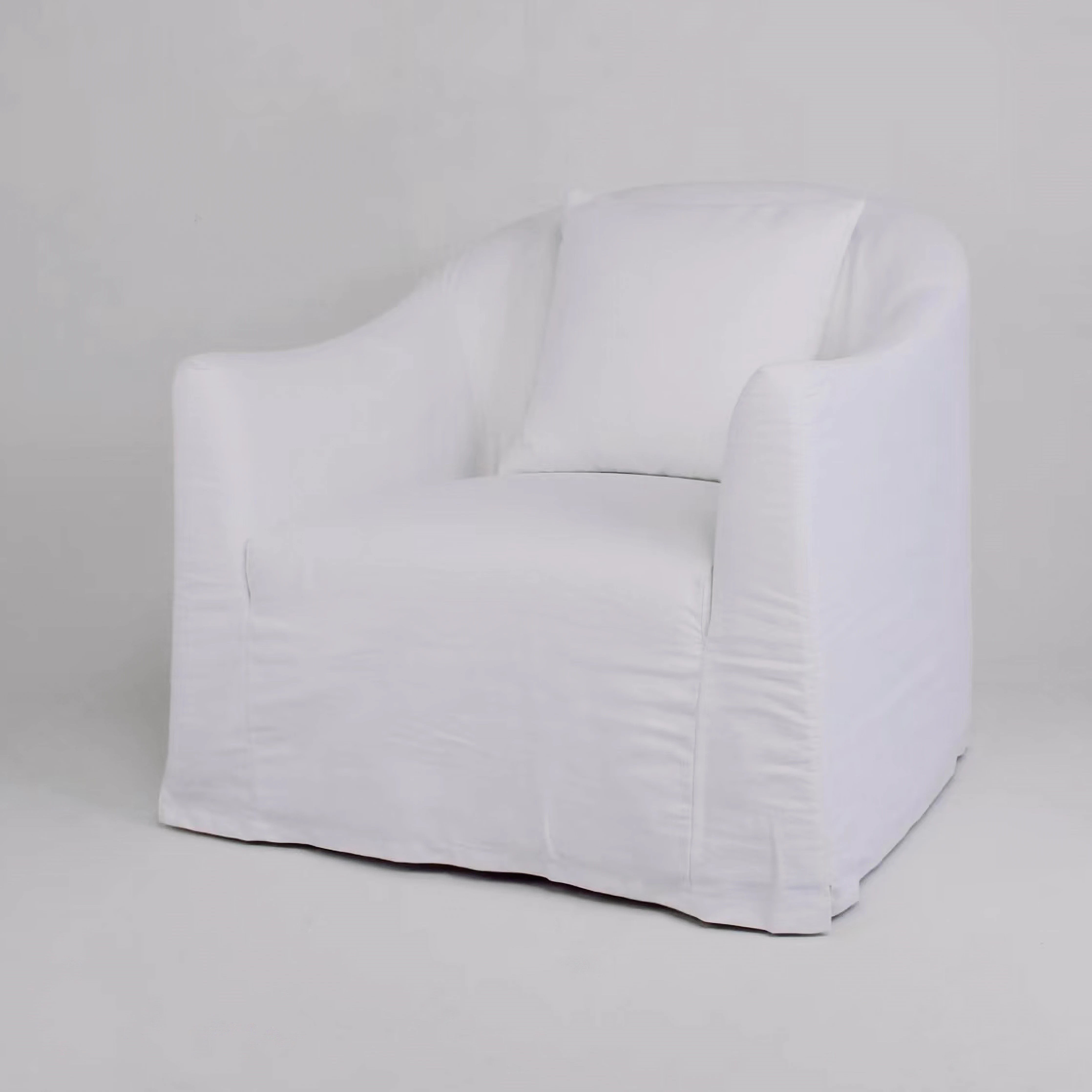 Late 20th Century Modified Tuxedo Slipcover Style Pillow Back