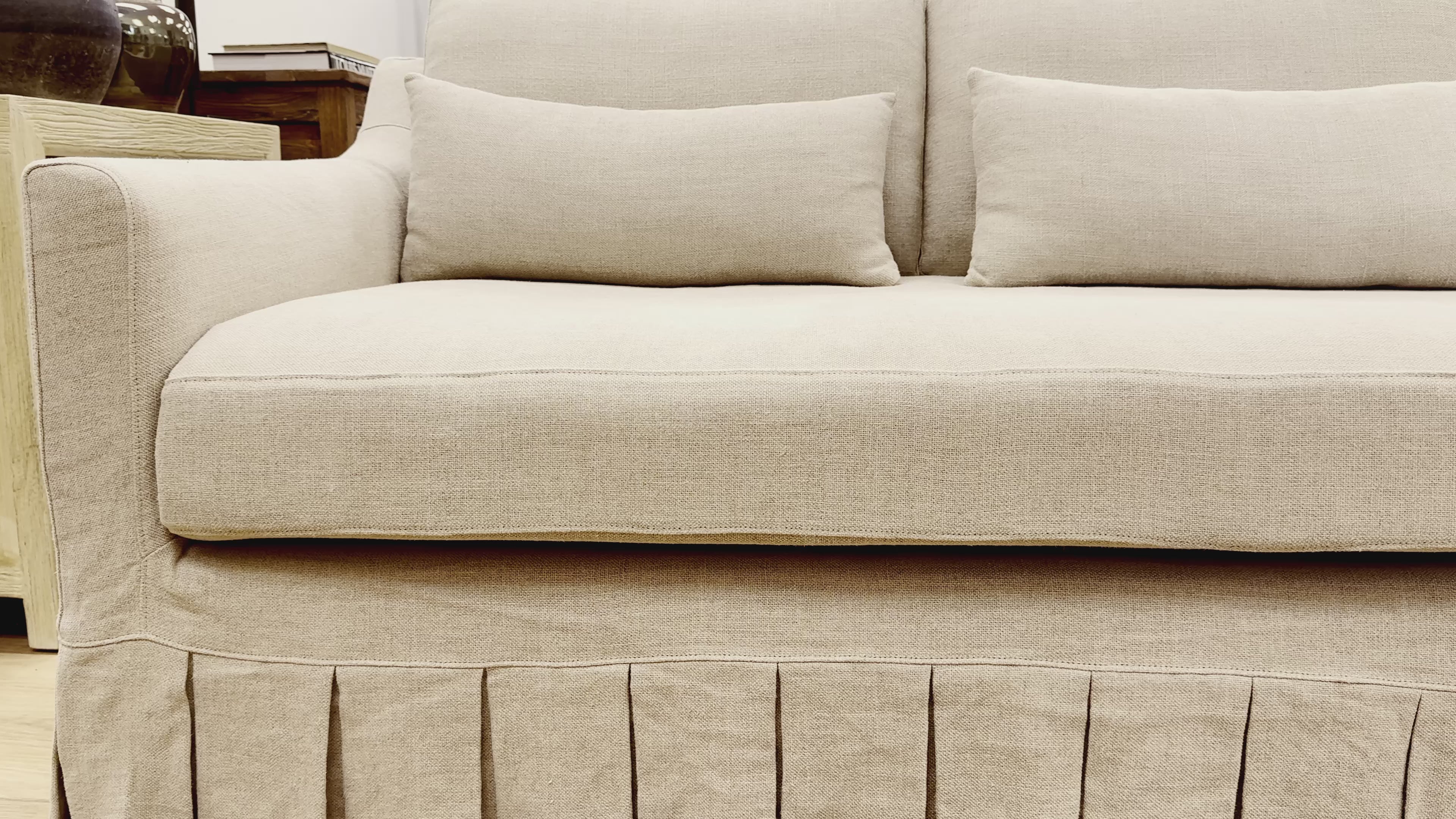 Chloe Linen Pleated Sofa