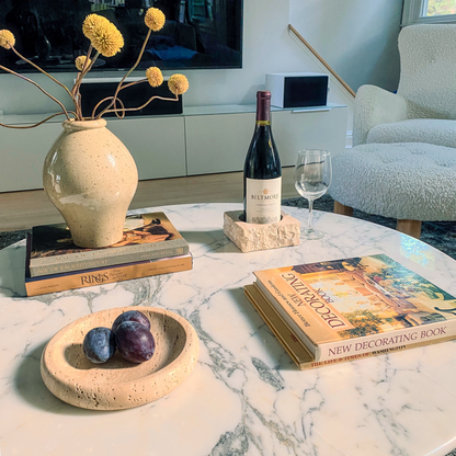 Travertine Round Tray
